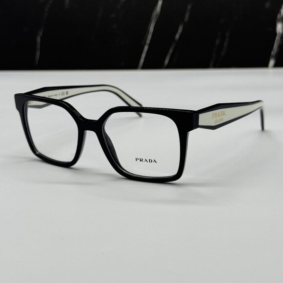 NEW PRADA PRB03V 16K1O1 WOMEN BLACK EYEGLASSES VPR B03 16K1O1 - Picture 1 of 9